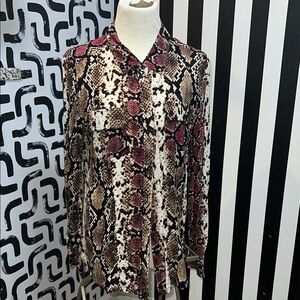 Calvin Klein Multicolor Snake Print Button Down Shirt